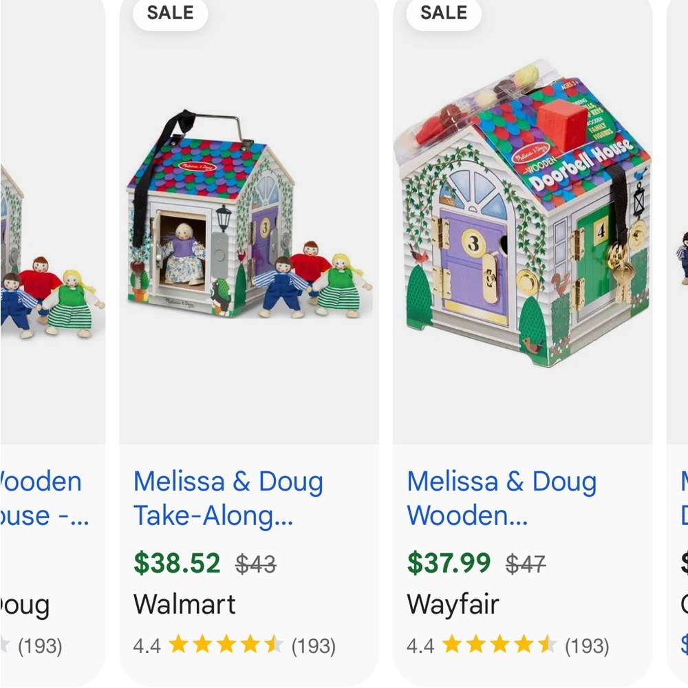 Melissa & Doug Wooden Doorbell House Toy - Red, Green, Blue, Purple, White - Picture 3 of 8